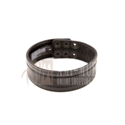 Racer Stripe Leather Armband - Black | Premium, Handmade Leather Fitness Accessory